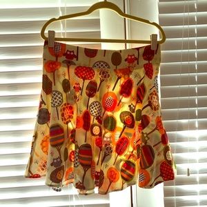 ModCloth A-Line fall owl skirt